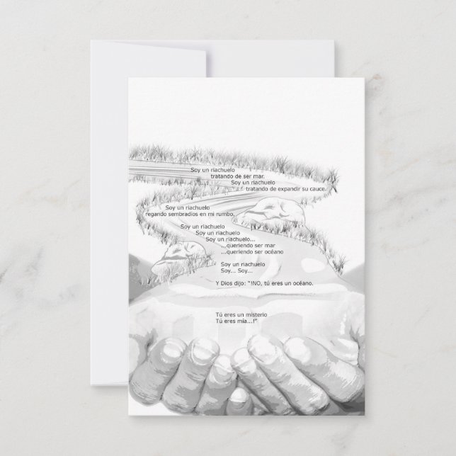 hands, river, Spanish prayer Thank You Card (Front)