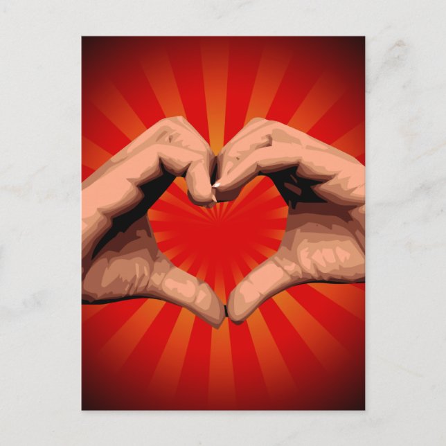 Hands Shape Heart Postcard (Front)
