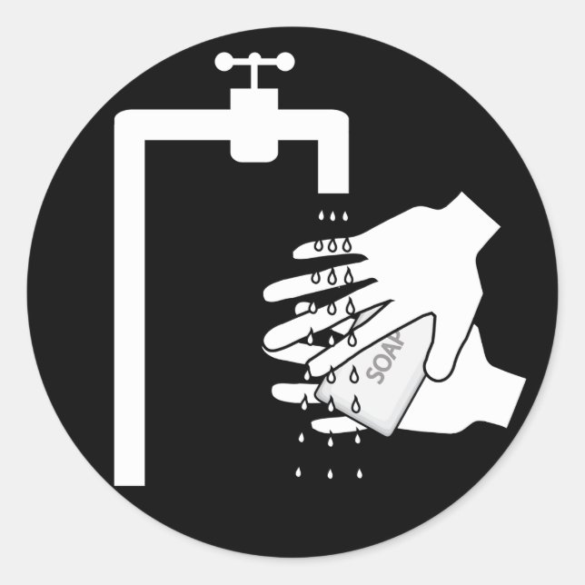 Hands soap faucet - stickers (Front)