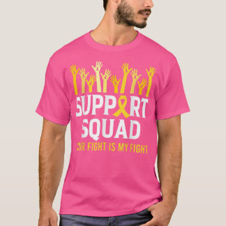 Hands Support Squad Gold Ribbon Childhood Cancer A T-Shirt