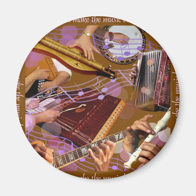 Hands That Make the Music ..Make Happiness (Brown) Magnet (Front)