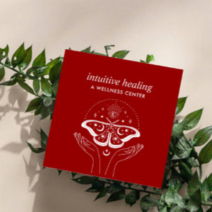 Hands Third EYE Moon Moth Yoga Spiritual Coach  Square Business Card