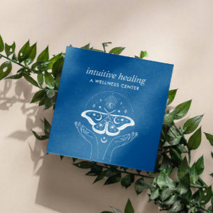 Hands Third EYE Moon Moth Yoga Spiritual Coach  Square Business Card