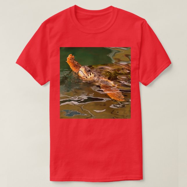 Hands Up For A Clean Ocean Loggerhead Turtle T-Shirt (Design Front)
