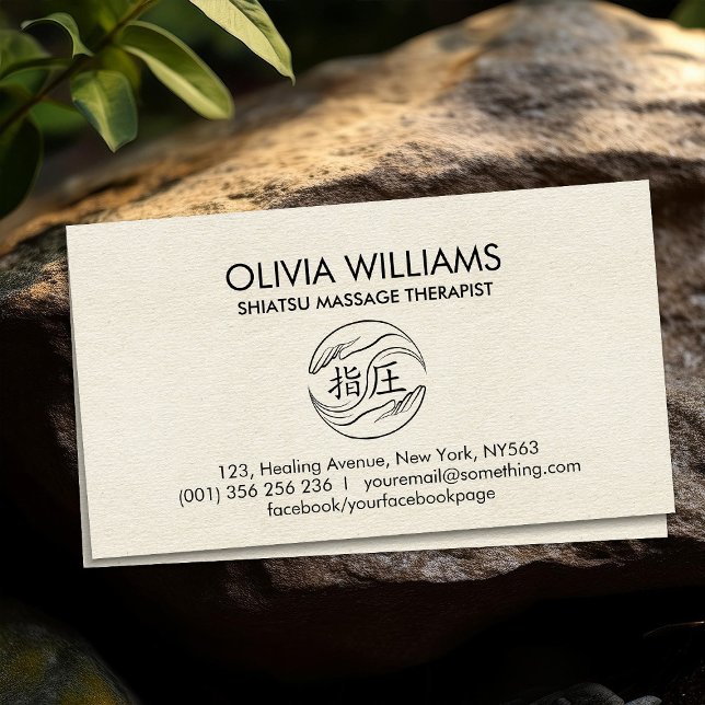 Hands Yin Yang Shiatsu Appointment  Business Card (Creator Uploaded)