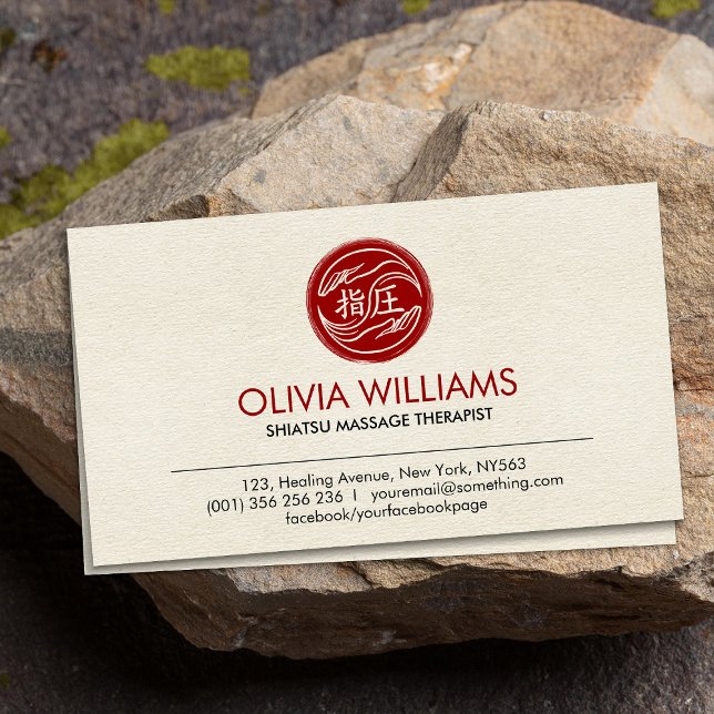 Hands Yin Yang Shiatsu Appointment  Business Card (Creator Uploaded)