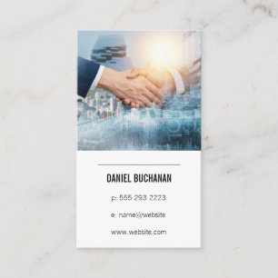Handshake Deal   Financial Charts Business Card