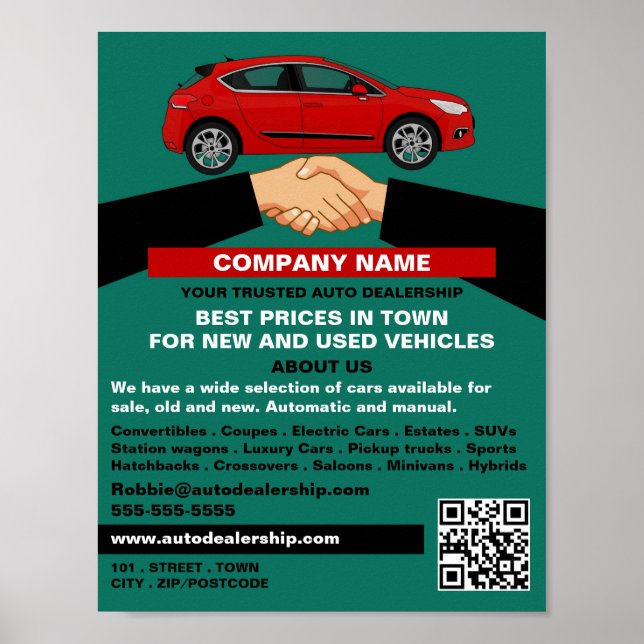 Handshake Design, Auto Dealership Advertising Poster (Front)