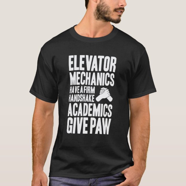 Handshake Elevator Mechanic T-Shirt (Front)