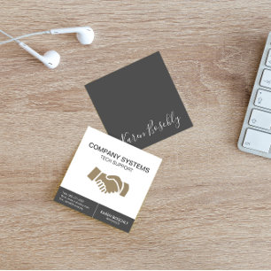 Handshake Icon Square Business Card