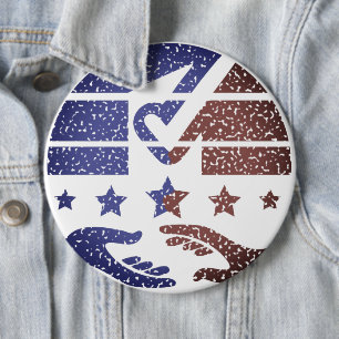 Handshake of national duty 6 cm round badge