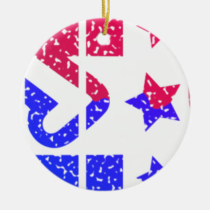 Handshake of national duty ceramic tree decoration