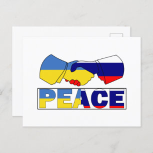 Handshake of Peace, Ukraine Russia Flag Postcard