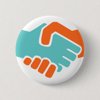 Handshake together 6 cm round badge
