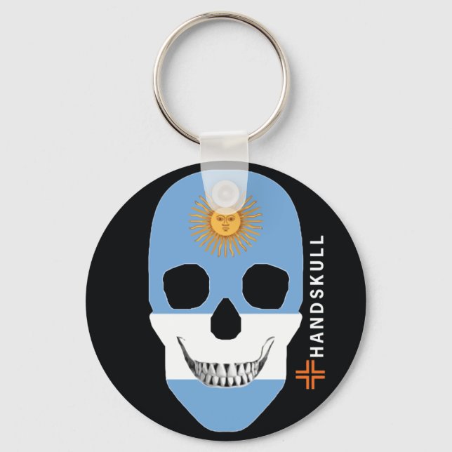HANDSKULL Argentina,Happy skull,Argentina flag Key Ring (Front)