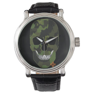 HANDSKULL Army watch mens leather  B2