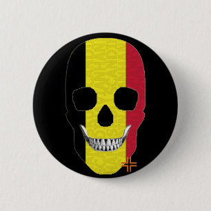 HANDSKULL Belgium Round Badge  black B2