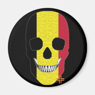 HANDSKULL Belgium round magnet B2