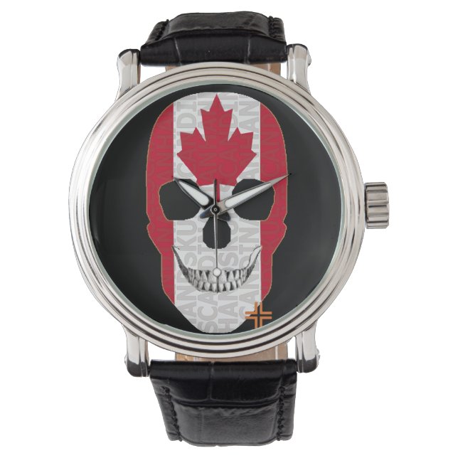 HANDSKULL Canada watch mens leather  B2 (Front)