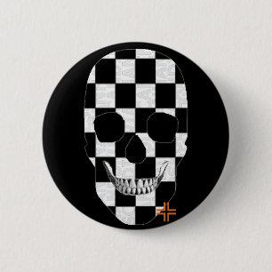 HANDSKULL Chess Round Badge  black B2