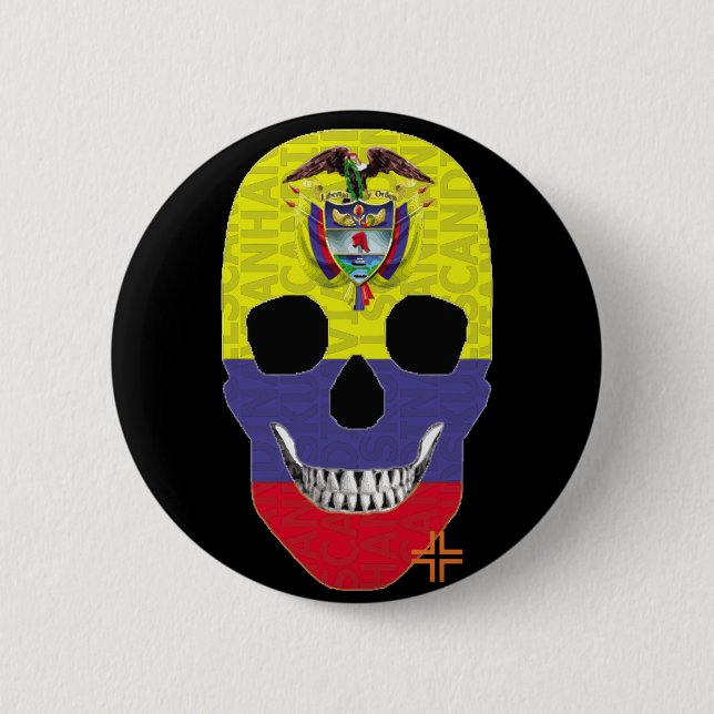 HANDSKULL Colombia Round Badge  black B2 (Front)