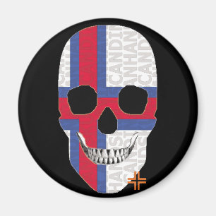 HANDSKULL Faroe Islands round magnet B2