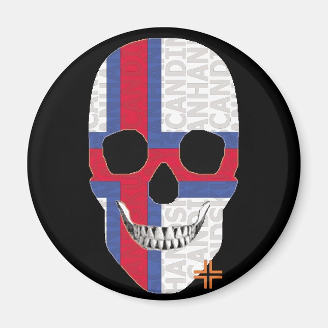 HANDSKULL Faroe Islands round magnet   B2 (Front)