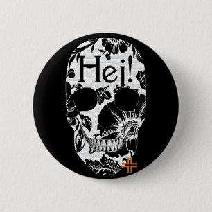 HANDSKULL Hej Round Badge black B2