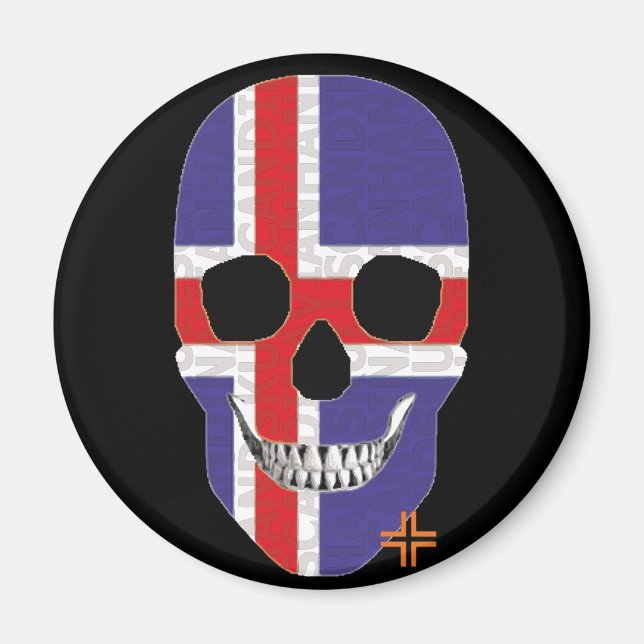 HANDSKULL Iceland round magnet   B2 (Front)
