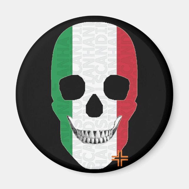 HANDSKULL Italy round magnet   B2 (Front)