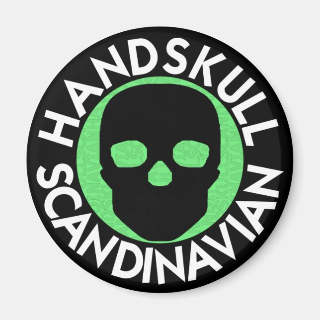 HANDSKULL LIV Harlequin round magnet   P3 (Front)