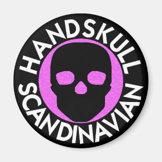 HANDSKULL LIV Hot Pink round magnet   P3