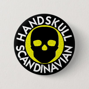 HANDSKULL LIV Pineapple Round Badge black P3