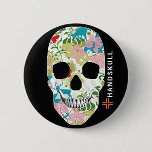 HANDSKULL Natur,Happy skull,Natur flag 6 Cm Round Badge