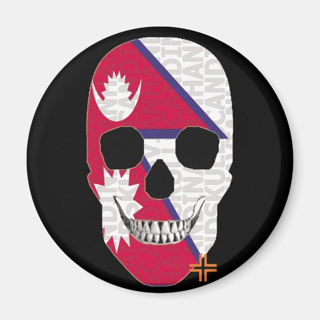 HANDSKULL Nepal round magnet   B2 (Front)