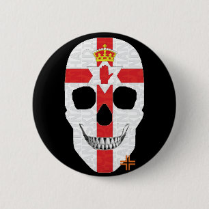 HANDSKULL Northern Ireland Round Badge  black B2