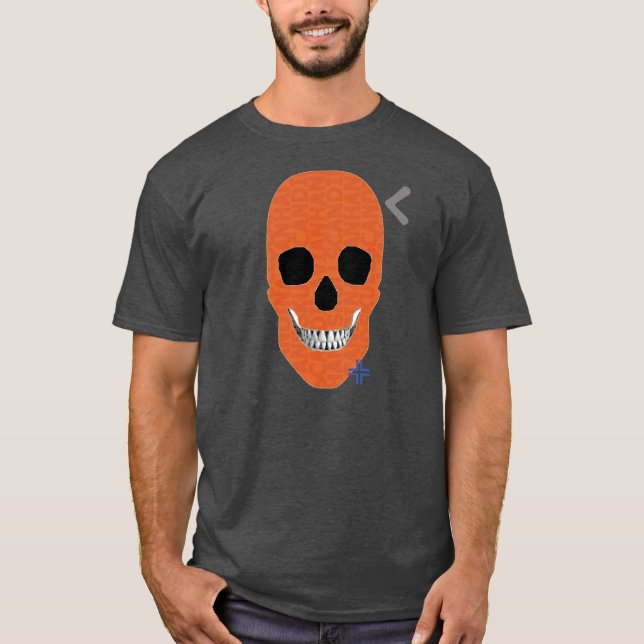 HANDSKULL Orange t-shirt basic B2 (Front)