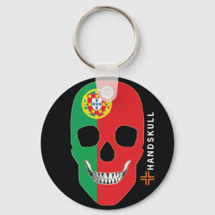 HANDSKULL Portugal,Happy skull,Portugal flag Key Ring