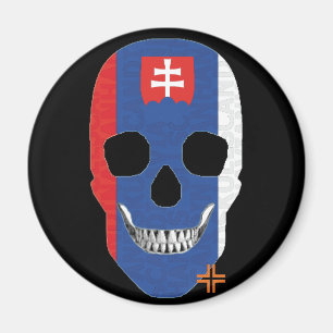 HANDSKULL Slovakia round magnet B2