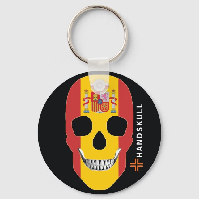 HANDSKULL Spain,Happy skull,Spain flag Key Ring (Front)