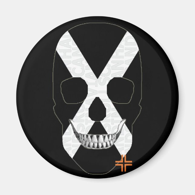 HANDSKULL Tribe round magnet   B2 (Front)
