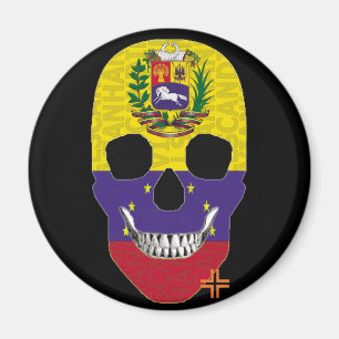 HANDSKULL Venezuela round magnet B2