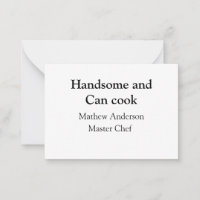 Handsome and can cook add name master chef date