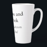 Handsome and can cook add name master chef date latte mug<br><div class="desc">design</div>