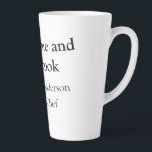 Handsome and can cook add name master chef date latte mug<br><div class="desc">design</div>