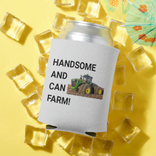 Handsome and Can Farm Tractor Equipment Funny Can Cooler