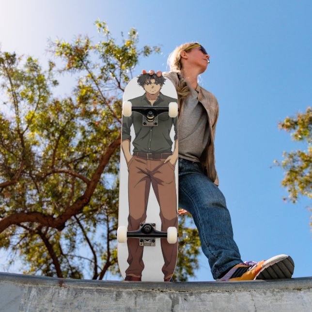 Handsome Anime Man Skateboard (Outdoor 1)