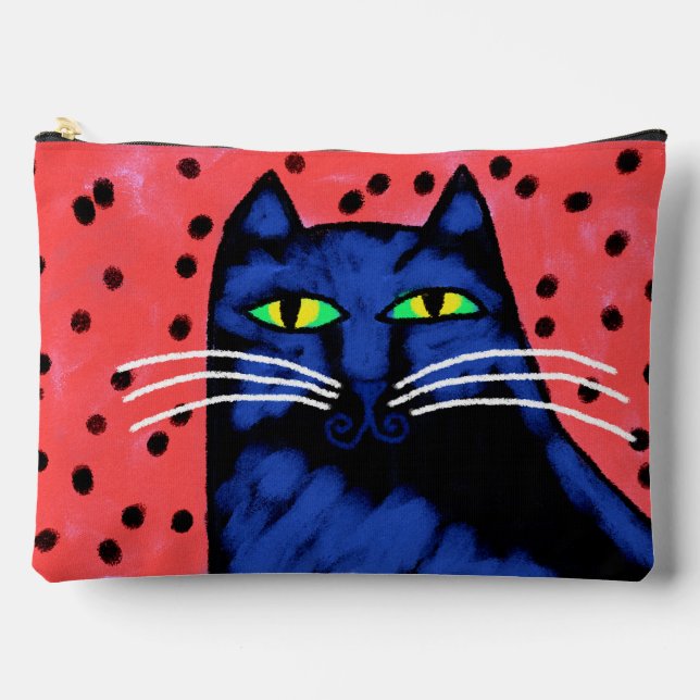 Handsome Black Cat Abstract Art Accessory Pouch (Front)