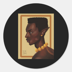 Handsome Black Elf Portrait Sticker