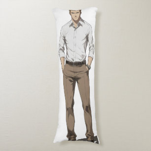 Handsome Blonde Man Anime Body Cushion
